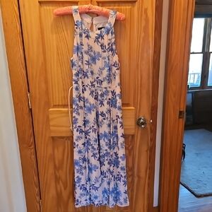 New pink with blue flowers sleeveless dress